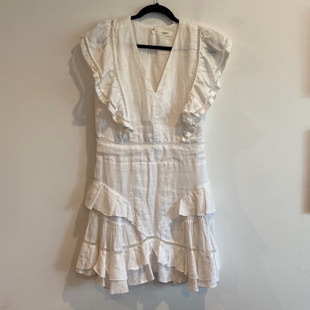 Isabel Marant Audrey Ruffle Linen Mini Dress